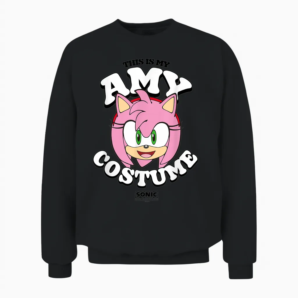 Sonic the Hedgehog Halloween This Is My Amy Costume Unisex Sweatshirt in Black