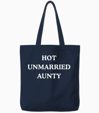 Hot Unmarried Aunty - Lustig Cool Independent Tote Bags - Navy