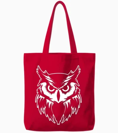 Owl Bird Birds Tote Bags - Red