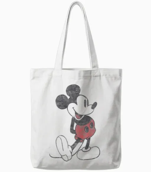 Disney Mickey & Friends Mickey Mouse Vintage Portrait Tote Bags in White