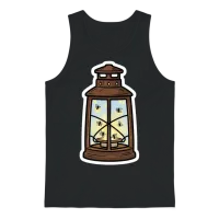 Glowing Firefly Lantern Illustration Unisex Tank Top - Black – 1