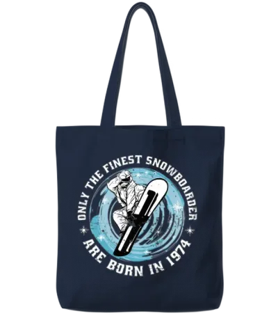 Snowboarder Vintage 1974 Birthday Snowboarding Tote Bags - Navy