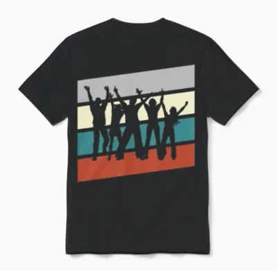 Dancing Retro Unisex T-Shirt - Black