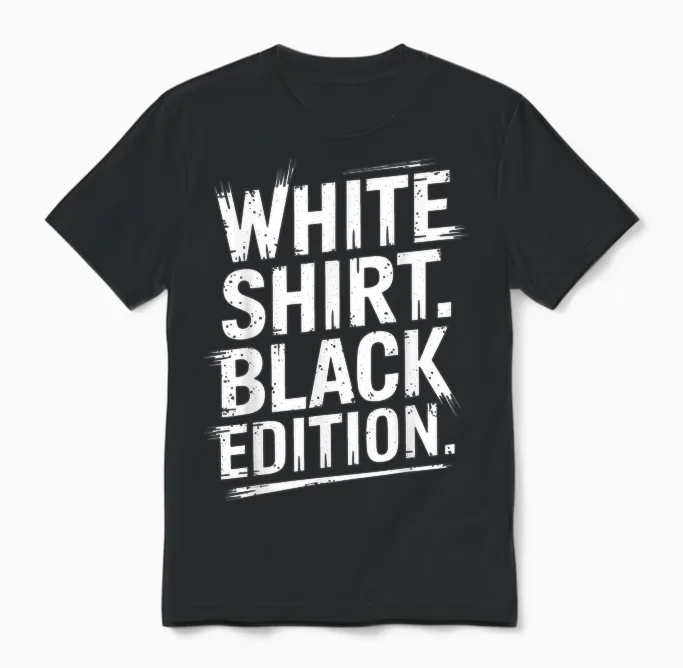 White Shirt Black Edition T-Shirt, Black Unisex T-Shirt in Black