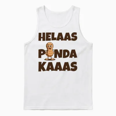 Oh Nuts! Helaas Pindakaas - Funny Dutch Peanut Pun Unisex Tank Top - White