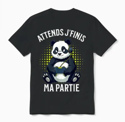 Video Games Panda Gaming Boy Gamer T-Shirt, Black, S Unisex T-Shirt - Black