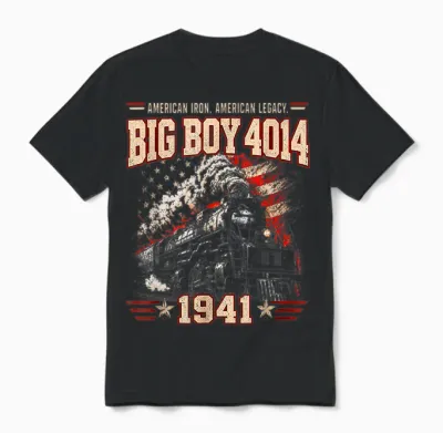 Big Boy 4014 Steam Engine Locomotive Train Vintage Railroad Unisex T-Shirt - Black