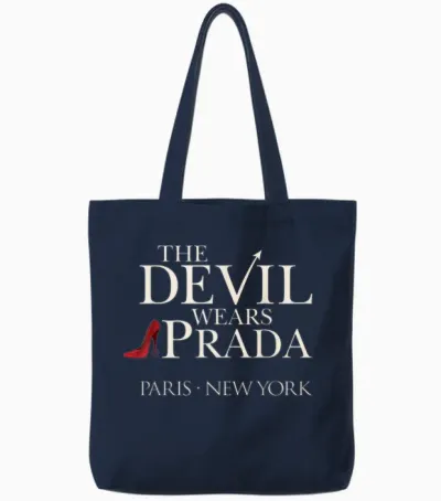 Devil Wears Prada Logo Paris Tote Bags - Navy