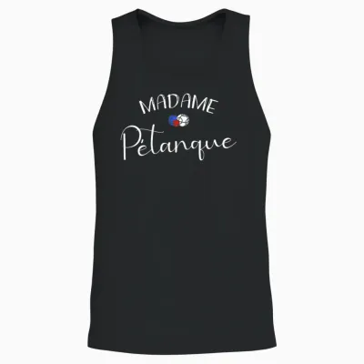Madame Pétanque 3 Balls French Colour T-Shirt, Black Unisex Tank Top - Black