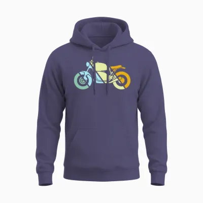 Motorcycle Retro Unisex Hoodie - Heather Sport Dark Navy