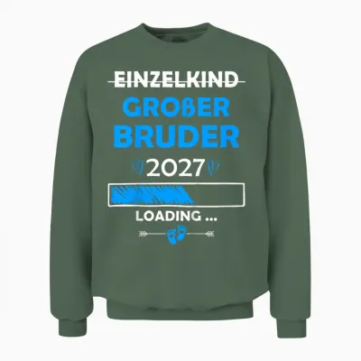 Kinder Ich Werde Großer Bruder 2027 Big Brother 2027 Unisex Sweatshirt - Military Green