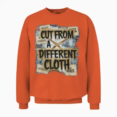 Cut from a Different Cloth Tshirt Men Women Urban Hip Hop Unisex Sweatshirt - Orange