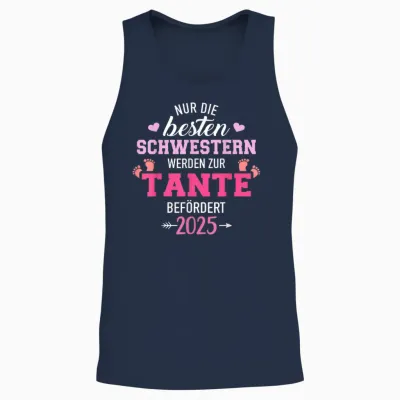 Besten Schwestern Werden Zur Tante Befördert 2025 Unisex Tank Top - Navy