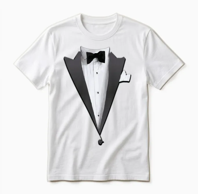Tuxedo Jacket Costume Halloween Unisex T-Shirt in White