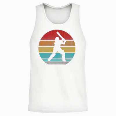 Retro Vinatge Cricket Unisex Tank Top - White