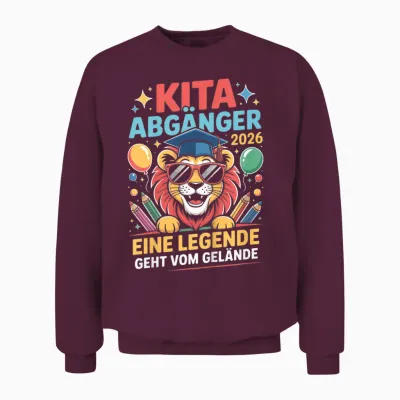 Children's Kita Leavers 2026 School Child First Day Unisex Sweatshirt - Maroon