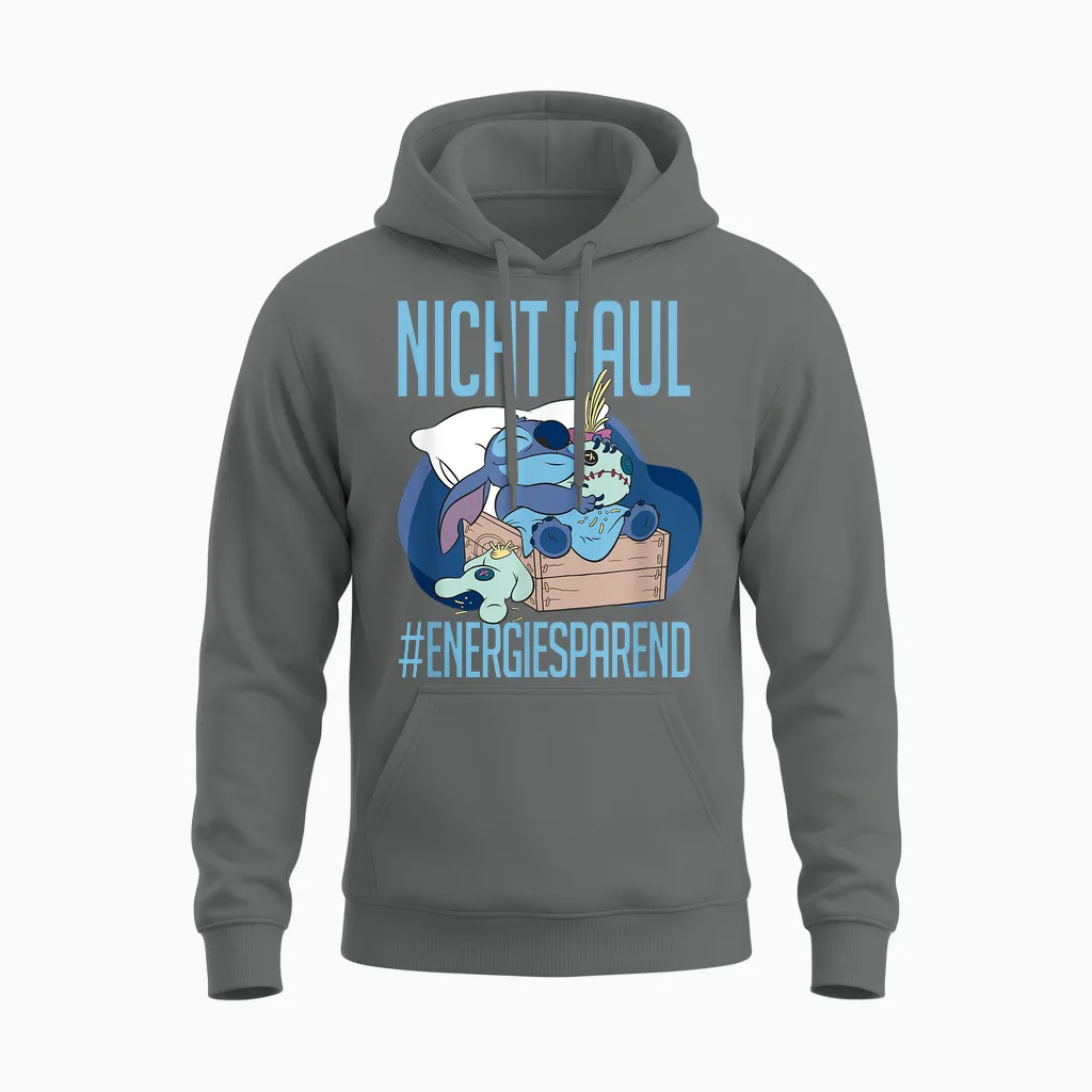 Disney Lilo & Stitch Nicht Faul #energy-Saving Unisex Hoodie in Graphite Heather