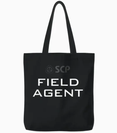 Scp Foundation Field Agent Design on Back Tote Bags - Black