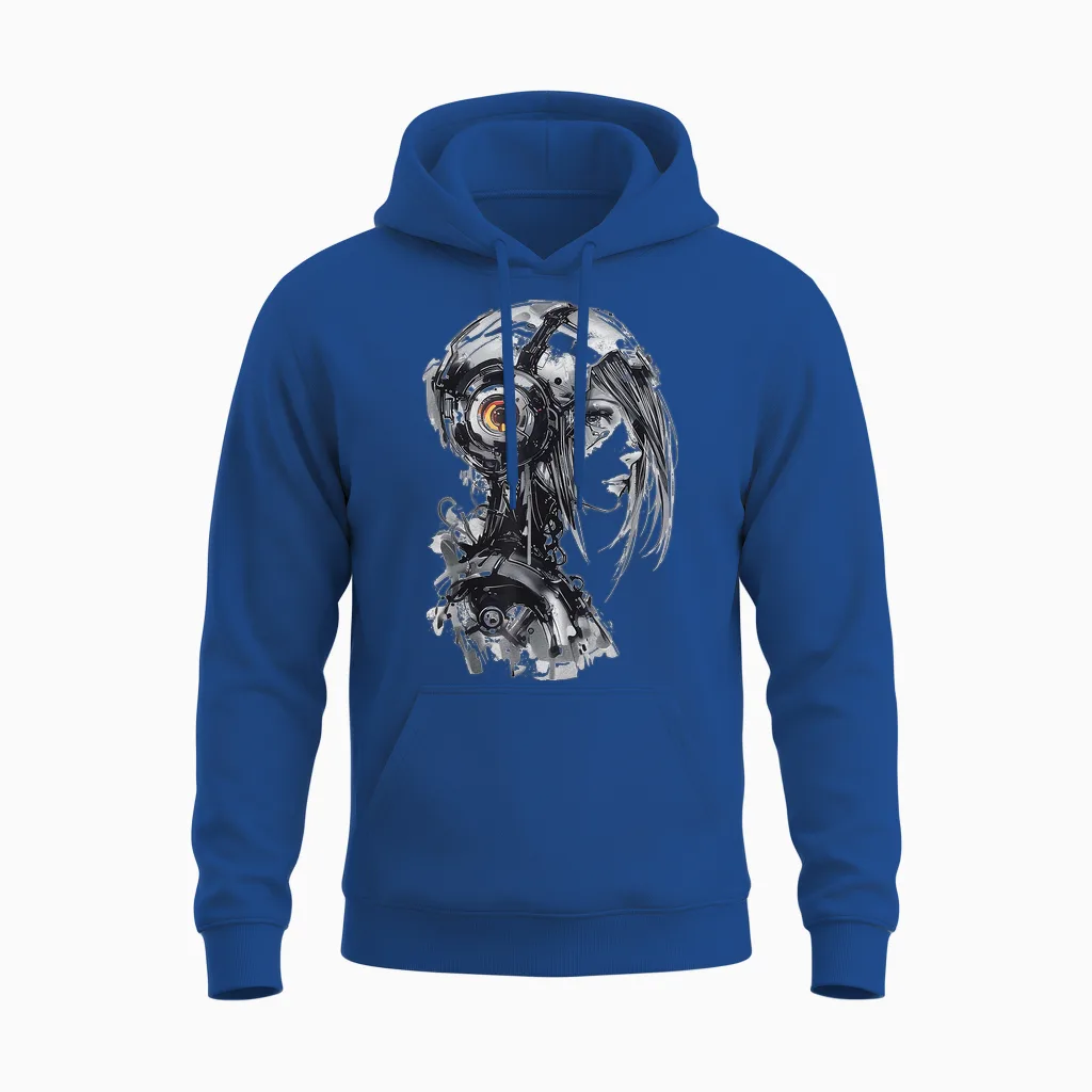 Anime Pattern Illustration, Manga T-Shirt, White, S Unisex Hoodie in Royal