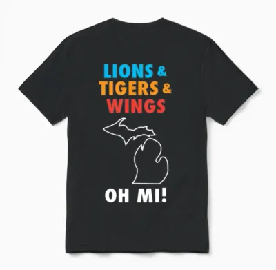 Lions & Tigers & Wings Oh Mi! Unisex T-Shirt - Black