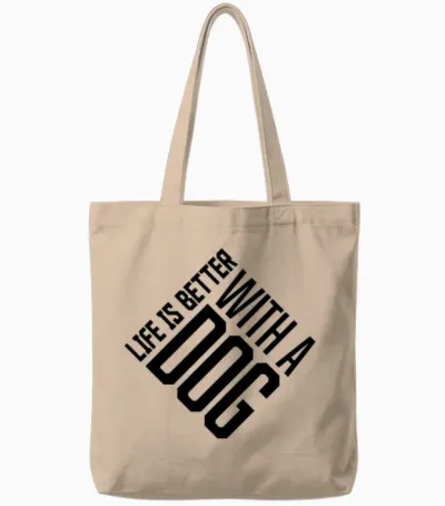 Better with a Dog Tote Bags - Natural