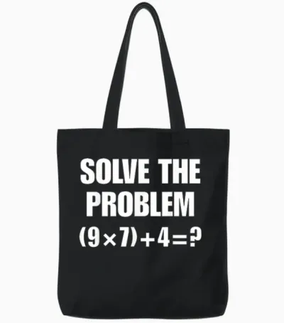 Funny 67 Meme Pemdas Elementary Math Teacher Brainrot Joke Tote Bags - Black