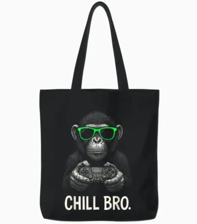 Chill Bro Cooler Affe Mit Sonnenbrille Gamer Geschenk Lustig Tote Bags - Black