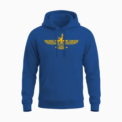 Faravahar Zarathustra Spiritual Symbols Iranian T-Shirt, Black Unisex Hoodie - Royal
