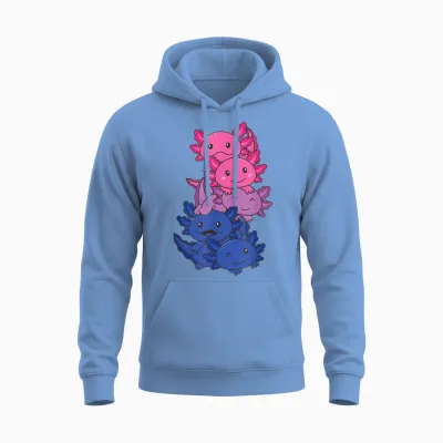 Bisexuell Flagge Pride Monat Lgbtq Bi Axolotl Unisex Hoodie - Carolina Blue