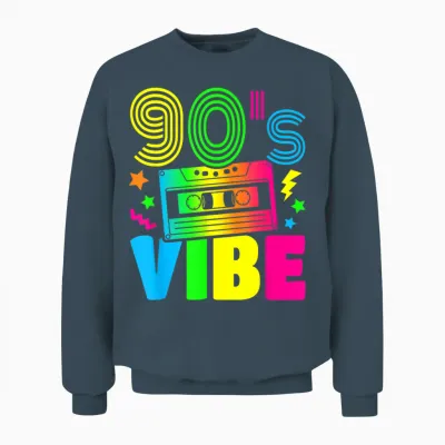90s 90s Vibe 90s Costume Party Outfit T-Shirt, Black Unisex Sweatshirt - Dark Heather