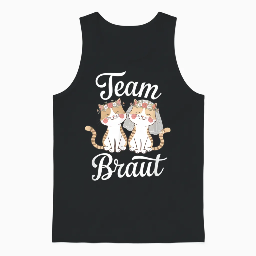 Team Braut Lustiges Katzen Jga Hochzeit Unisex Tank Top in Black