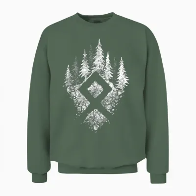 Viking Rune Othala Symbol of Family T-Shirt, Black, S Unisex Sweatshirt - Military Green