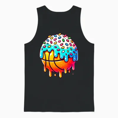 Ice Cream Basketball Drip Boys Girls Kids Basketball Stuff Unisex Tank Top - Black