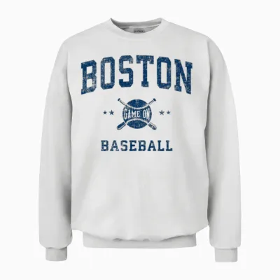 Boston Baseball Throwback Unisex Sweatshirt - White