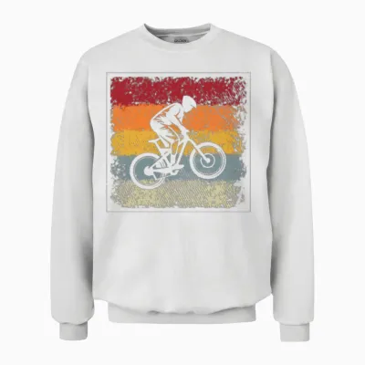 Mountainbike Retro Unisex Sweatshirt - White