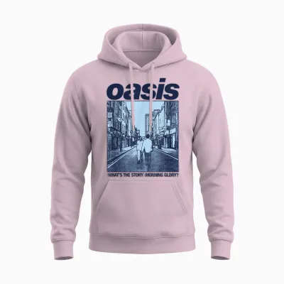 Oasis Amazon Exclusive Wtsmg in Baby Blue Unisex Hoodie - Light Pink