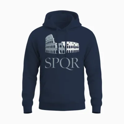 Colosseo Spqr Unisex Hoodie - Navy