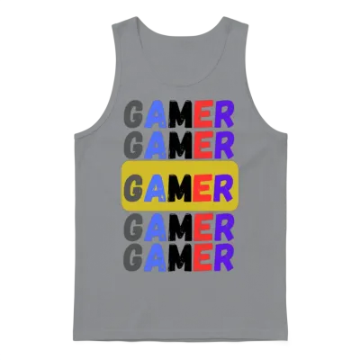 Distressed Retro Gamer Unisex Tank Top - Sport Grey