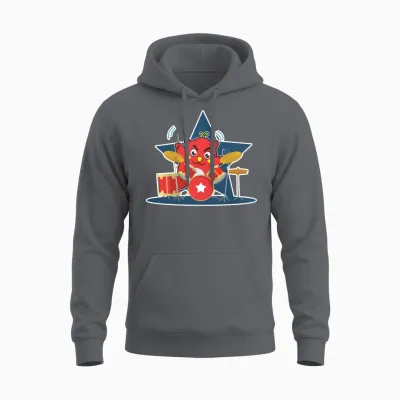 Nyango Star Japanese Chibi Mascot Unisex Hoodie - Charcoal