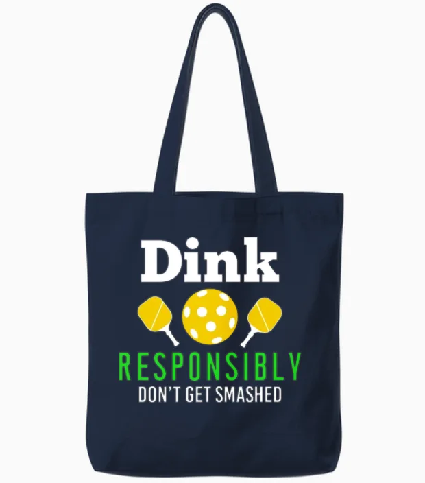 Dink Responsibly Tote Bags in Navy