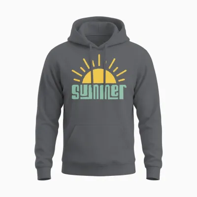 Summer Sunshine Retro Unisex Hoodie - Charcoal