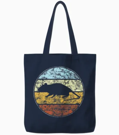 Mouse Retro Tote Bags - Navy