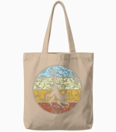 Monkey Retro Tote Bags - Natural