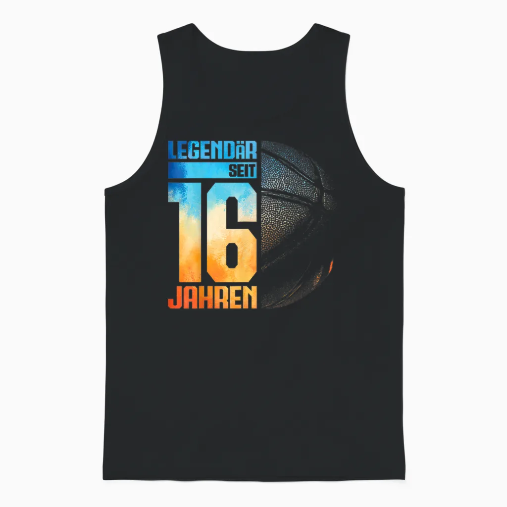 16. Geburtstag Retro Basketball Spieler 16 Jahre Junge Jungs Unisex Tank Top in Black