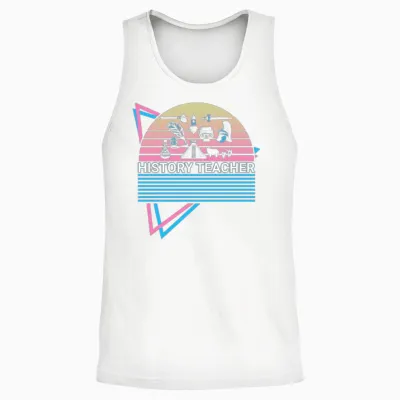 History Teacher Retro Unisex Tank Top - White