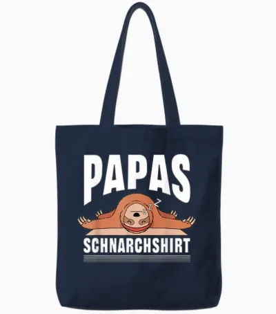 Papas Schnarchshirt | Schlafshirt Pyjama Schlafanzug Vater Tote Bags - Navy