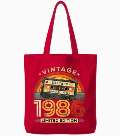 40 Geburtstag Mann Retro Vintage Limited Edition Deko Lustig Tote Bags - Red