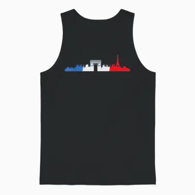 Paris Skyline Travelers France Design Unisex Tank Top - Black