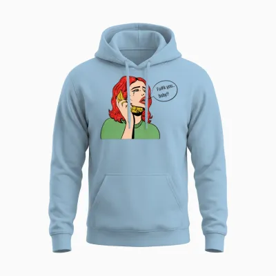 Retro Lady Unisex Hoodie - Light Blue