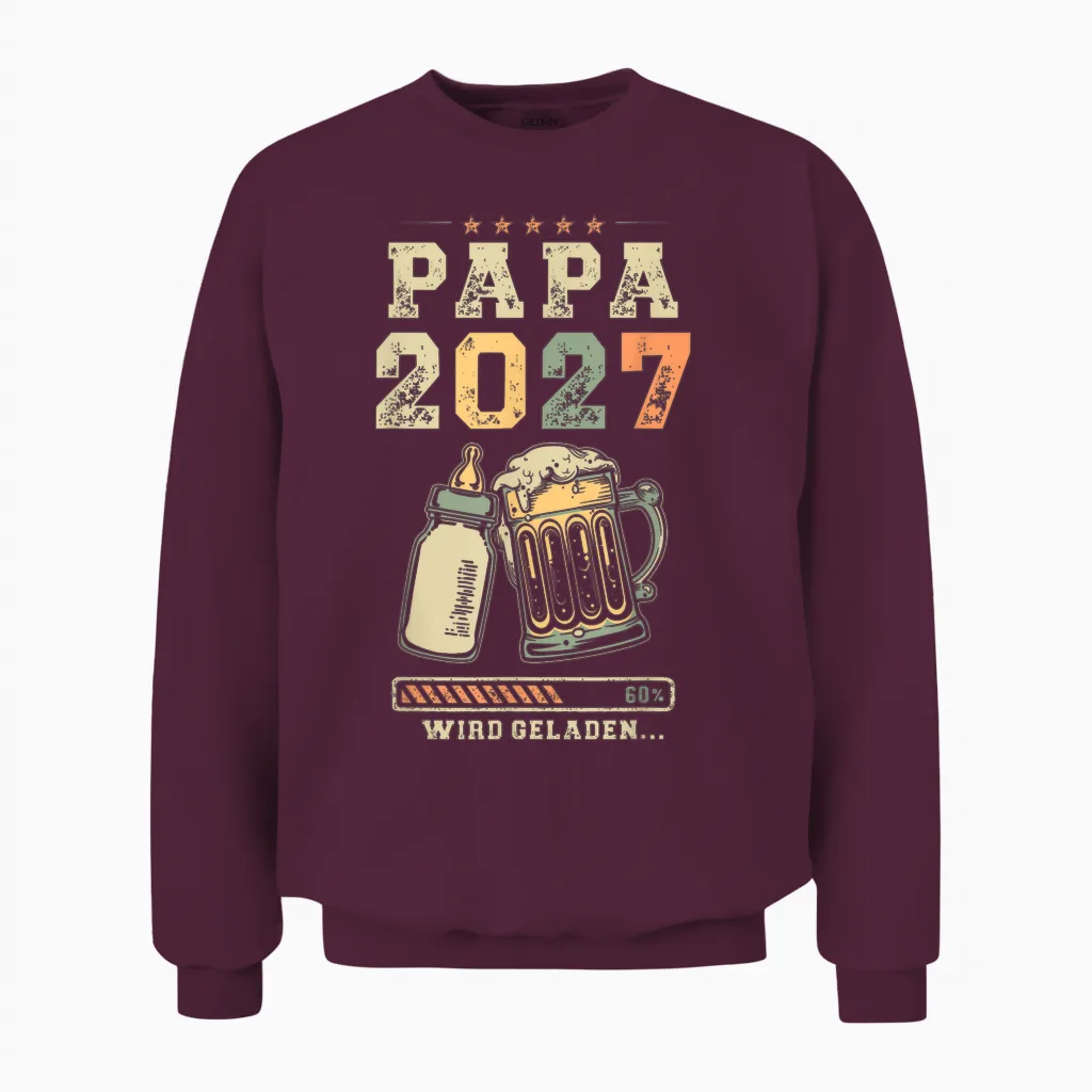 Bald Papa 2027 Werdender Papa Babyflasche Und Krug Unisex Sweatshirt in Maroon